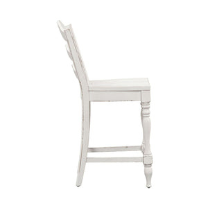 Magnolia Manor - Ladder Back Counter Chair - White