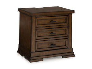 Taffenbrook - Medium Brown - Three Drawer Night Stand