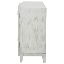 Mckellen - 4 Door Wood Trellis Accent Cabinet - Distressed White