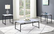 Clark - 3 Piece Faux Marble Top Coffee Table Set - White