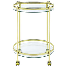 Chrissy - Round Glass Shelf Metal Bar Cart