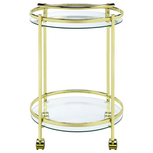 Chrissy - Round Glass Shelf Metal Bar Cart