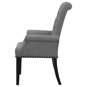 Alana - Fabric Upholstered Dining Arm Chair - Gray