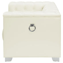 Chaviano - Upholstered Track Arm Accent Chair - Pearl White