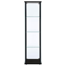 Cyclamen - 4-Shelf Clear Glass Curio Display Cabinet - Black