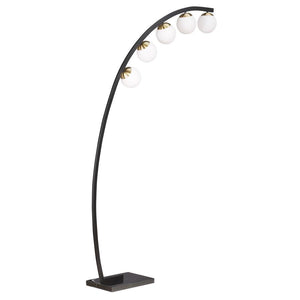 Cody - Spherical 5-light Arc Metal Floor Lamp - Black