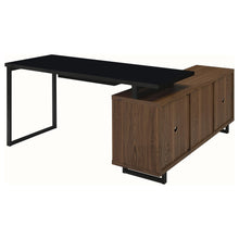 Maddox - L Shape Office Computer Desk - Black / Walnut