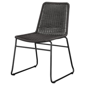 Dacy - Faux Rattan Metal Dining Side Chair (Set of 2) - Brown