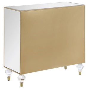 Lupin - 2-Door Mirrored Storage Accent Cabinet - Champagne