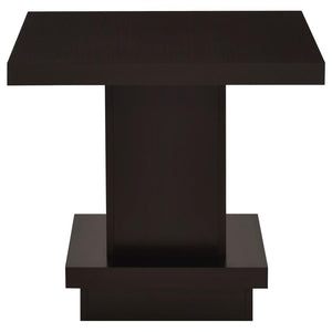 Reston - Pedestal Square End Table - Cappuccino