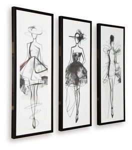 Mckerrick - Black / White - Wall Art Set (Set of 3)