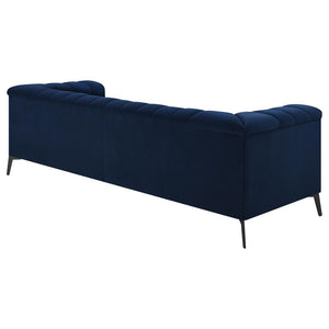 Chalet - Upholstered Tuxedo Arm Tufted Sofa - Blue