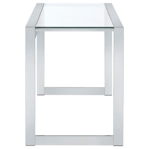 Hartford - Glass Top Writing Desk - Chrome