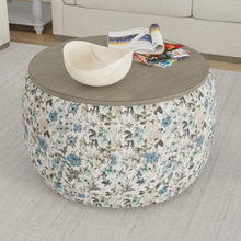 Cecily - Storage Ottoman - Blue Meadow