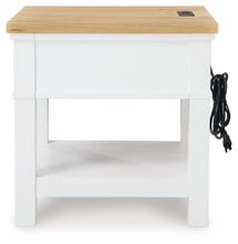 Ashbryn - White / Natural - Rectangular End Table