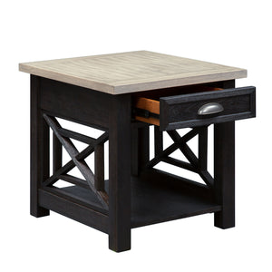 Heatherbrook - Drawer End Table - Black