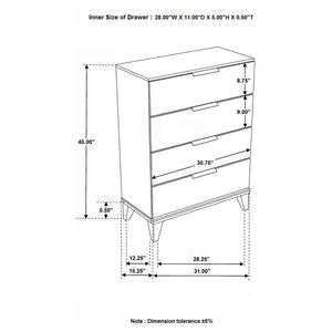 Mays - 4-Drawer Bedroom Chest - Walnut