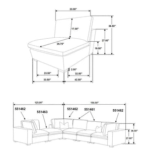 Lakeview - 5-Piece Upholstered Modular Sectional Sofa