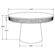 Ortega - Round Marble Top Wood Dining Table - Natural