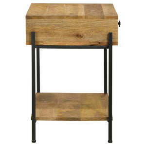 Declan - 1-Drawer Wood Accent Side Table - Natural Mango