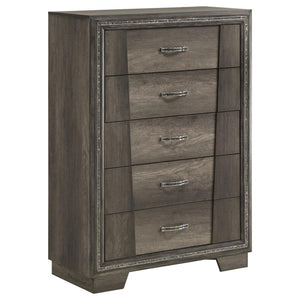 Janine - 5-Drawer Bedroom Chest - Gray