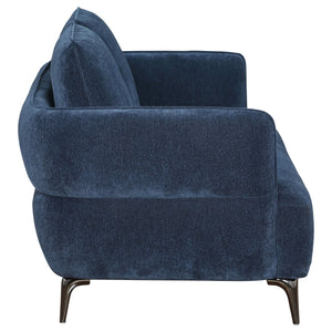 Lively - Chenille Upholstered Modern Track Arm Loveseat - Blue