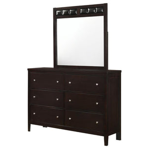 Carlton - 6-Drawer Dresser With Mirror - Cappuccino