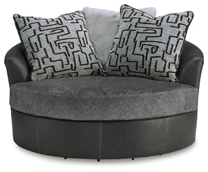 Brixley Pier - Graphite - Oversized Swivel Accent Chair