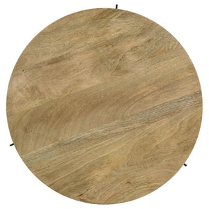 Pilar - Round Solid Wood Top Coffee Table - Natural And Black