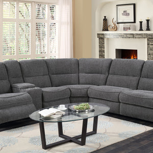 Aurora - 3 Piece 3-Power Reclining Sectional - Lunar Gray