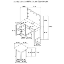 Elijah - Vanity Set With Lighting & Stool - White And Dark Gray