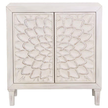 Clarkia - Accent Cabinet With Floral Carved Door - White