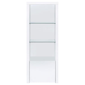 Jude - 3-Shelf Engineered Wood Media Tower - High Gloss White