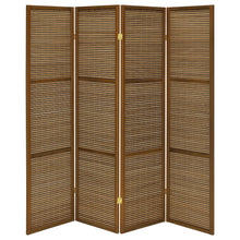 Browning - 4-Panel Bamboo Room Divider Folding Screen - Walnut