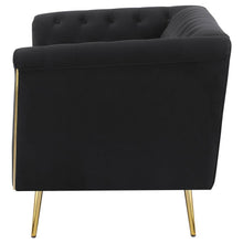 Holly - Upholstered Tuxedo Arm Tufted Loveseat - Black