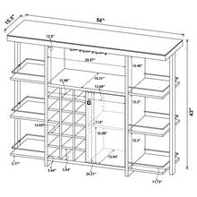 Evelio - 6-Shelf Glass Top Home Bar Wine Cabinet - Walnut