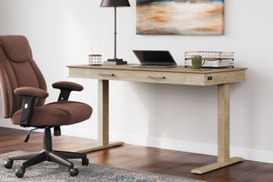 Elmferd - Light Brown - Adjustable Height Desk