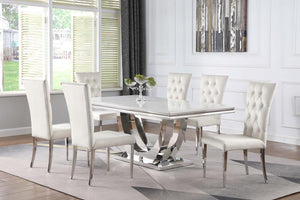 Kerwin - Rectangular Stone Top Dining Table - White