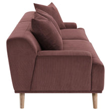 Elizabeth - Corduroy Upholstered Extra Long Sofa - Wine Red