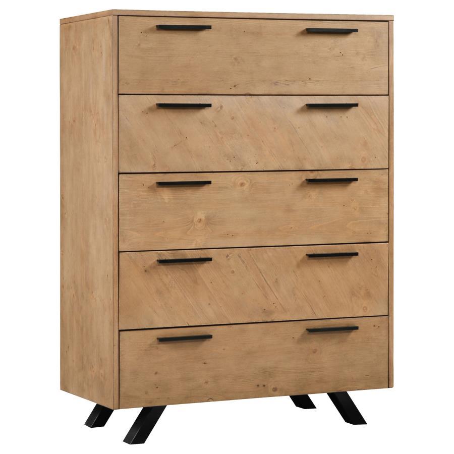 Taylor - 5-Drawer Bedroom Chest - Light Honey Brown