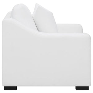 Ashlyn - Upholstered Sloped Arm Accent Chair - White