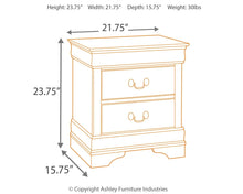 Alisdair - Reddish Brown - Two Drawer Night Stand