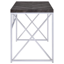 Grimma - Writing Office Desk - Rustic Gray And Chrome