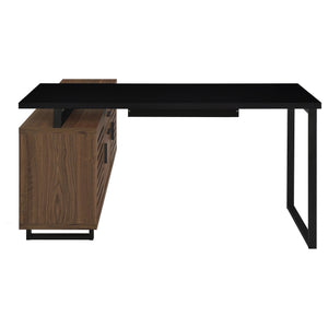 Maddox - L Shape Office Computer Desk - Black / Walnut