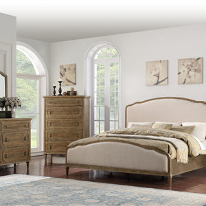 Interlude - Queen Upholstered Bed - Sandstone Buff