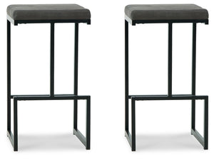 Strumford - Gray / Black - Tall Uph Barstool (Set of 2)