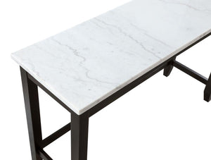 Toby - Rectangular Marble Top Counter Height Table - Espresso And White