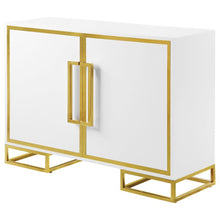 Elsa - 2 Door Wood Storage Accent Cabinet - White And Gold