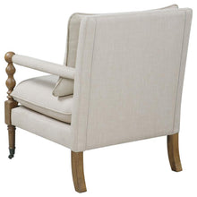 Dempsy - Upholstered Accent Chair With Casters - Beige