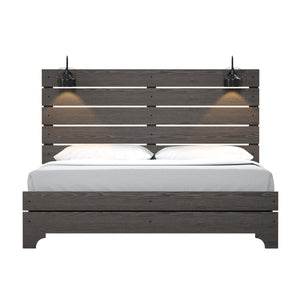 Thompson - King Bed - Stone Brown